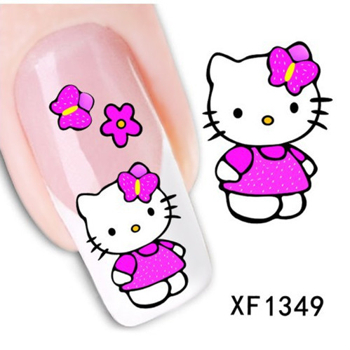 1 Sheet New Fashion Lovely Cute Cat DIY Water Transfer Nail Art Stickers Decals Wraps Salon