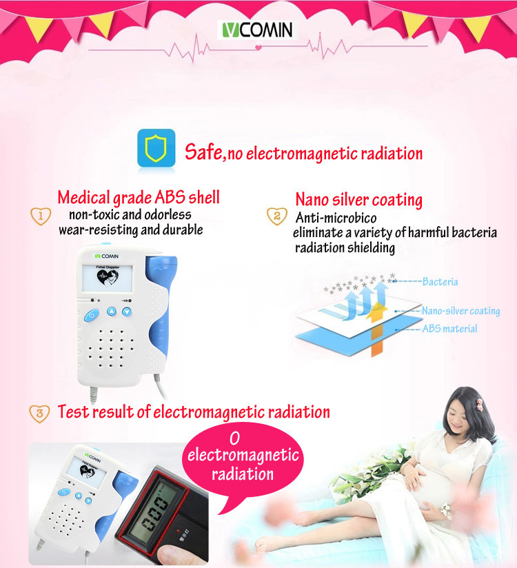 VCOMIN Fetal Doppler FD-200A Fetal Heart Rate Detection Device for Home Office Supplies