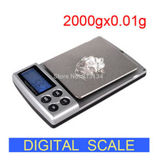 1pc 2000g x 0.1g New Portable LCD Display Mini Pocket Electronic Digital Jewelry Scales Weighing Kitchen Scales Balance