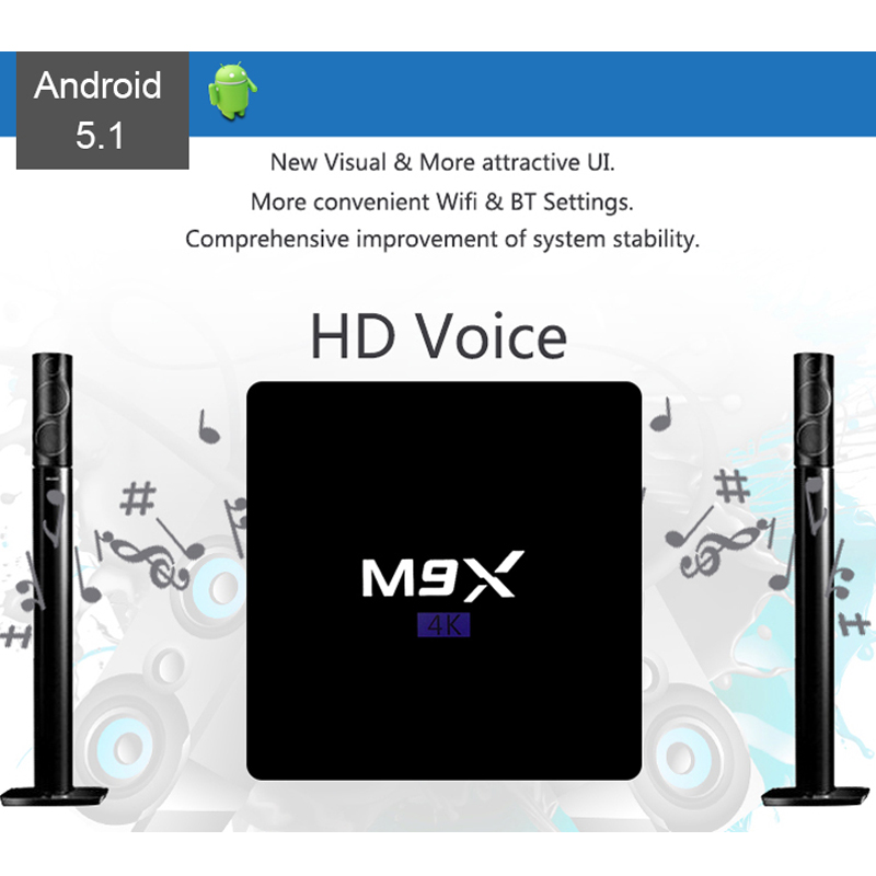 Set top box 4K Quad core smart tv box Android 5.1 media player Amlogic S905 1GB/8GB M9X Android BOX
