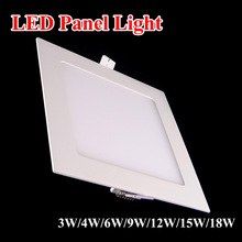 Ultra Thin Led Panel Downlight 3w 4w 6w 9w 12w 15w 18w Round Square LED Ceiling