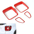 4pcs Red ABS Rear Taillight Tail Light Lamp Cover Trim Frame Decoration Garnished Bezel For Renegade