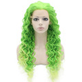 K18 Cheap Hot Sale Full 2605 2606 Two Tone Green Ombre Color Curly Synthetic Lace Front