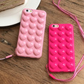 New Heart Jelly Phone Case Soft Silicone TPU Candy 3D Pink Love Case For iphone 6
