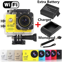Extra Battery Monopod Charger SJ7000 WiFi Actom Sport Digital Camera CMOS Full HD 1080P Diving 30M