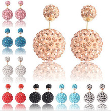 Hot Sale Double Ball Rhinestone Earring High Quality Charm Party Stud Earrings For Women Jewelry Bijoux Accessories Femme