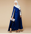 2016 New Arrival Islamic Blue Cloak Abayas Muslim Long Dress For Women Malaysia Dubai Turkish Ladies