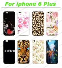 Free Shipping Hot Sale Leopard Tiger Flowers Logo mobile cell phone case for apple iphone 6 plus