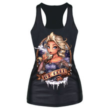 Harajuku 2016 Hot Sale T Shirt Women Summer 3D ICE COLD Black Vests Sports Sleeveless Vest Camisole Sexy Punk Tank Tops Kawaii