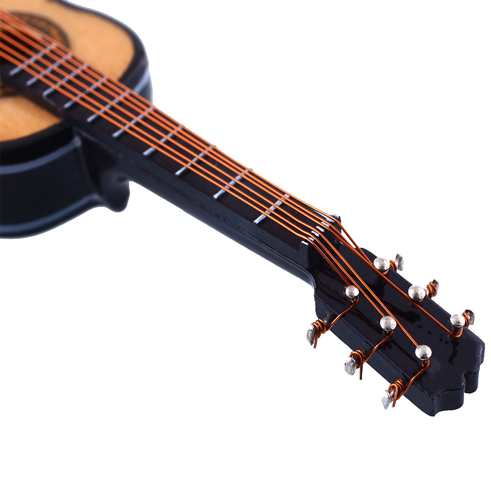 Nuevo-Escala 1/12 Casa De Muñecas En Miniatura De Madera Guitarra Acústica Música Reino Unido 