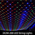 3x2m 200 LED Net Mesh Fairy String Light Christmas Wedding Party Fairy String Light 8 Function