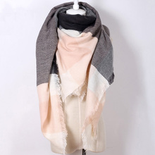 za Brand winter women Cashmere Scarf Plaid Oversized Shawls Unisex Acrylic warm bufandas