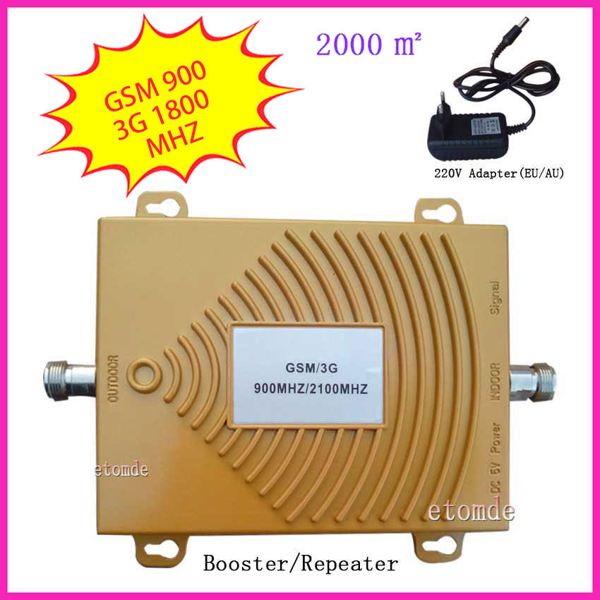Hot sale Booster GSM 900 UMTS 3G 2100MHZ Repeater Dual Band Signal Amplifier RF Repeater Kit