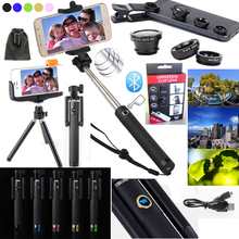 6-in-1 Self Set:Tripod/holder+3 in1 Clip Lens+ORIGINAL Bluetooth Selfie Stick For Sony Z3 Z2 Z1 E3 C5 COMPACT MINI SmartPhones