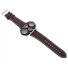 OULM 1168 Cool Military Sport Analog Digital Men s watch with Leather Band Wristwatch Compass and