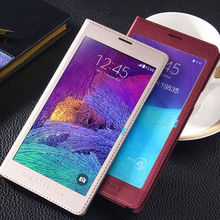 New Arrival Luxury Full Screen Flip Top Leather Phone Cases for Samsung Galaxy Note 4 High