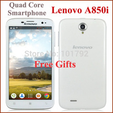 Original Lenovo A850i 5.5 inch MTK6582 Quad Core Unlocked mobile phone 1GB RAM 8GB ROM 5mp Android 4.2 3G GPS Celular+6 GIFTS