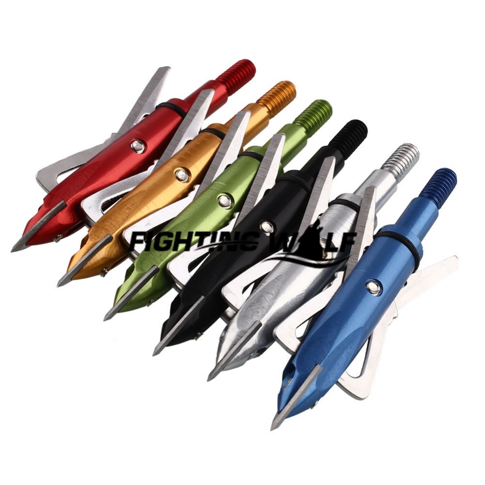 Brand New Red 6pcs Broadheads 100 Grain Hunting Arrow Heads Archery Shooting Arrowheads Tips For Compound
