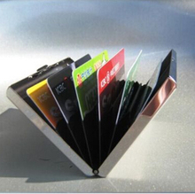 2015 New Stainless Steel Silver Men ID Credit Card Box Holder Metal Women Hasp Mini Wallet