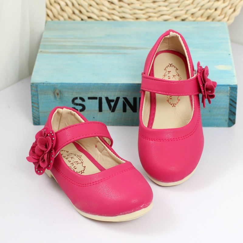 girl leather flower shoes (3)