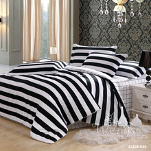Black&White Striped Bedding Set Full Queen Size Bed New 100% Cotton Quilt/Duvet Covers Set Linen Pillow Cases Duvet Cover Set 4P