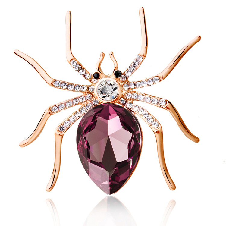 9 Colors New 2015 18K Rose Gold Plated Zircon Crystal Luxury Spider animal Brooches Wholesales Fashion Jewelry for women Y5785