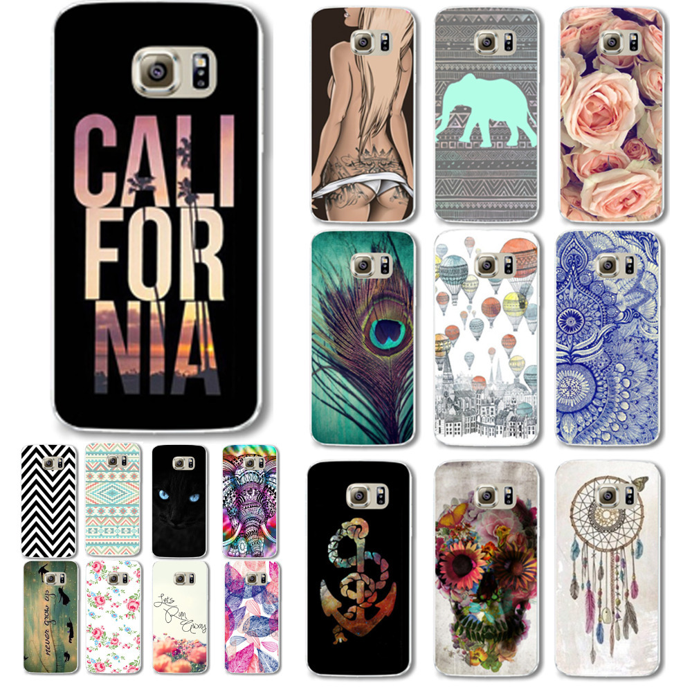 2016 New Arrival Fashion Flower Cartoon Animals Cover for Samsung Galaxy S6 Design Hard Back Cell