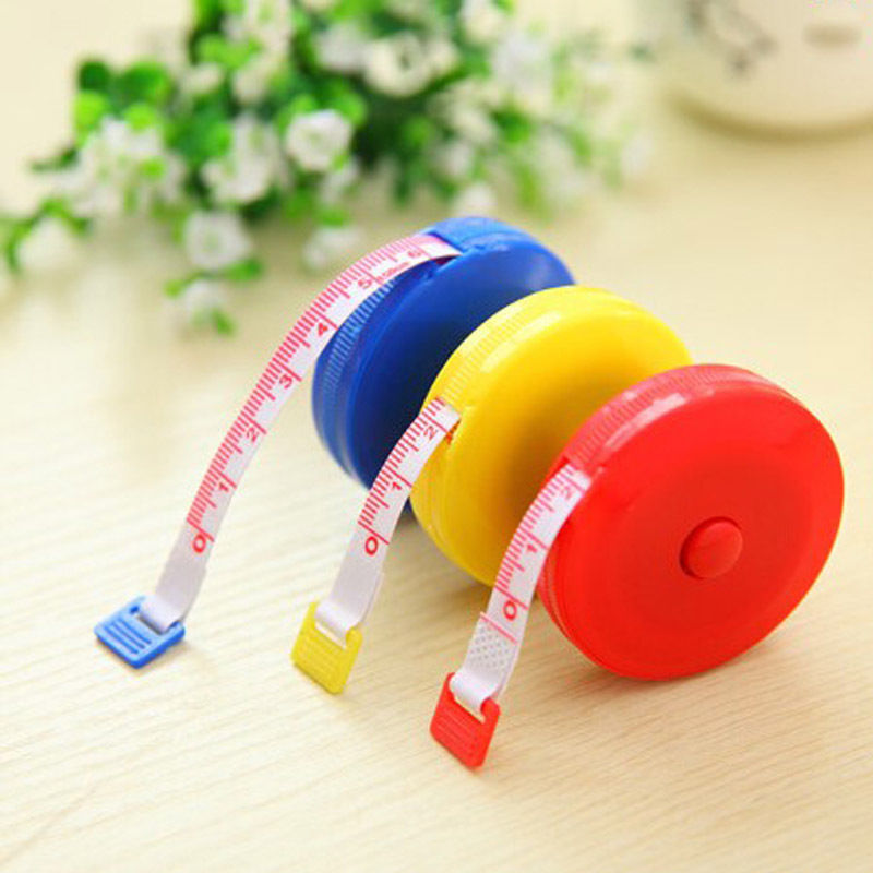 Pocket Plastic Round Tape Measure Tapeline Tape Measure Ruler Sewing Free Shipping