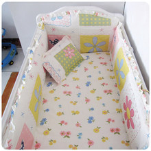Promotion! 6PCS Customize baby bed around set unpick and wash bedding set piece set (bumper+sheet+pillow cover)