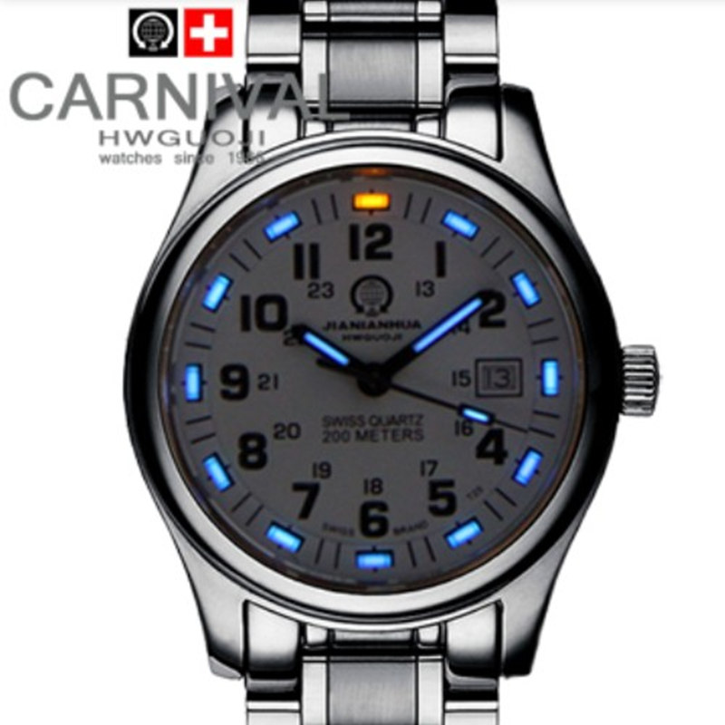 Carnival watch male watch waterproof military luminous steel strip submersible men's watch