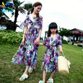 Mother and daughter s clothes toddler girls clothing 2016 summer Family Pack Harness Sling dresses kids