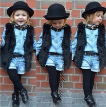 2015 NEW FASHION FOX FUR SLEEVELESS VEST CHILDREN AUTUMN VEST FAUX FUR VEST COAT WINTER VEST FOR BOY AND GIRL