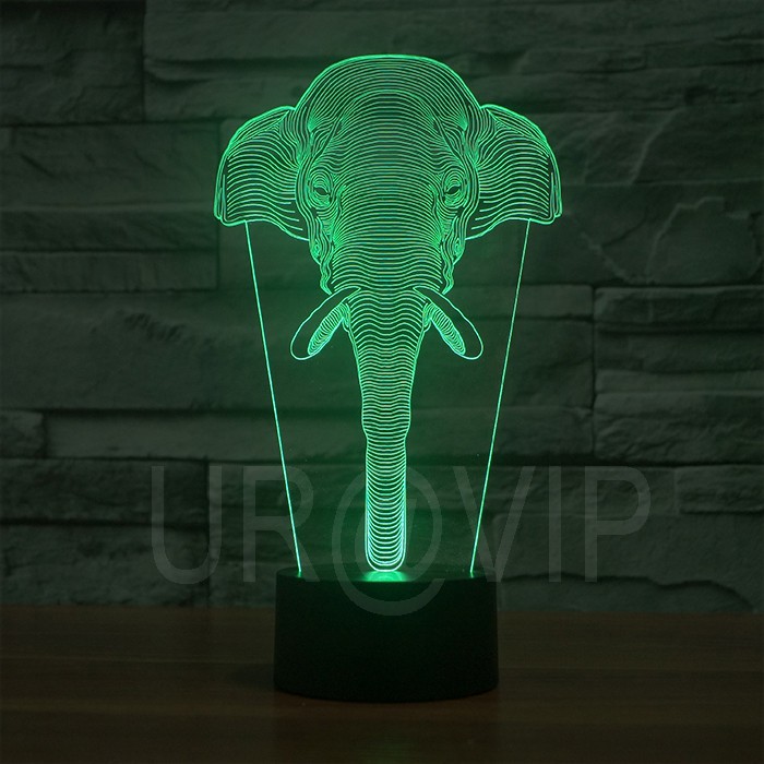 JC-2837 Amazing 3D Illusion led Table Lamp Night Light with animal elephant shape (2)