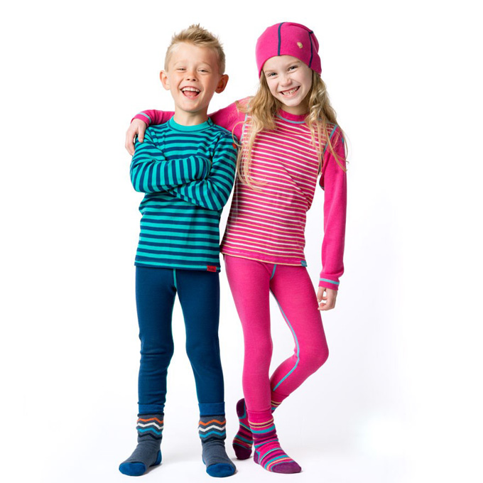 100 Merino wool kids thermal underwear set Children thin long johns