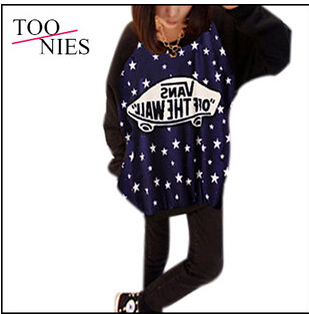 2015 Fashion Women Autumn Casual Sweatshirts Pullover Letter Printed Long Sleeve Cotton Warm Black Hoodies Sport