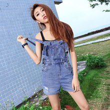 Short Bib Overalls For Women Denim Jumpsuit High Quality Short Jeans Denim Shorts With Suspenders Jumpsuits and Rompers 2016