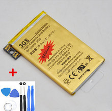 Original High Capacity Golden 2430MAH Replacement Battery For iPhone 3GS batteries charger + 7 in1 Repair Tools Free Shipping