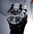 Cool Lovers Black Ceramic Dress Watch Japan Quartz Business Calendar Wristwatch Couples Roman Analog Clock Crystals