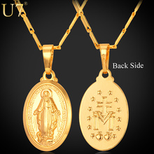 Free Shipping 2014 New Virgin Mary Pendants 18K Real Gold Plated Mother of God Madonna Necklaces Pendants Women/Men Jewelry N357