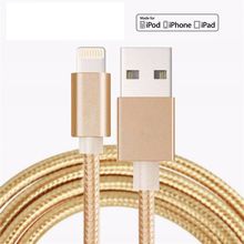 1.5M Luxury Metal Braided Mobile Phone Cables Charging USB Cable Charger Data For iPhone 5 5S 6S 6 6 plus IOS Data accessories
