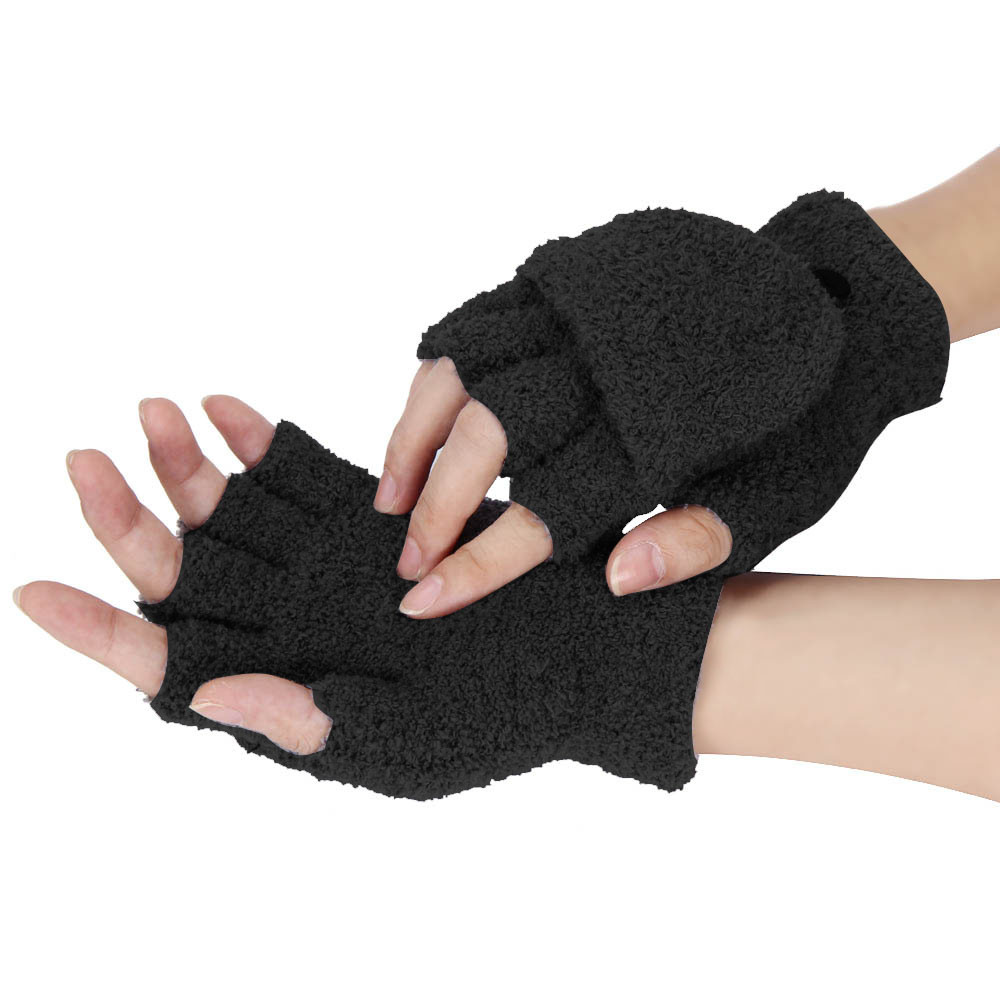 ladies fingerless leather fashion gloves
