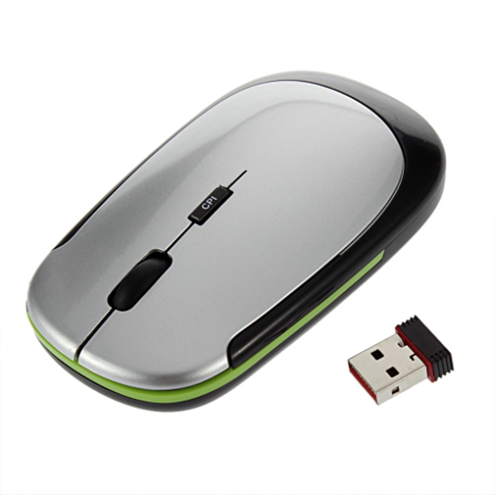 NEW 2.4GHz Ultra-Slim Mini USB Wireless Optical Mouse Silver For PC Laptop 100% Brand New