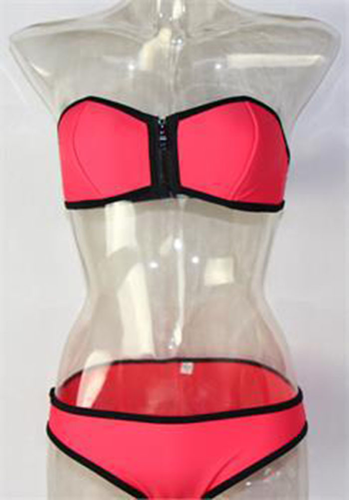 2015 Hot Sale triangl NEOPRENE BIKINI Superfly Swimsuit zipper top neon Bottoms Neoprene Swimwear For Women XS-L (8)