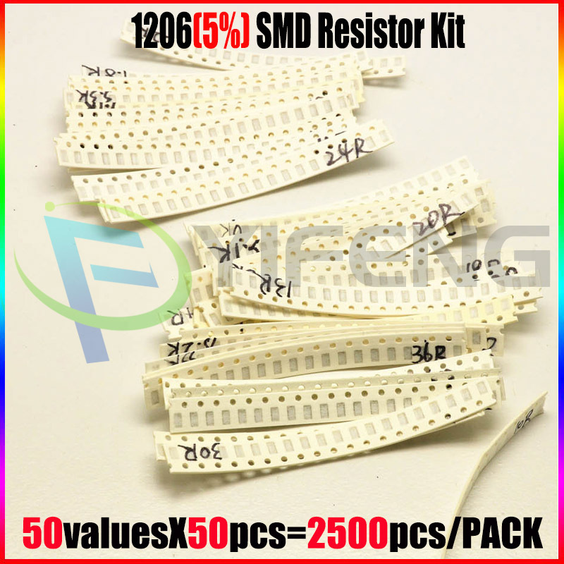 3216 1206 SMD Resistor KIT 5 50values *50pcs= 2500pcs Resistors (10ohm