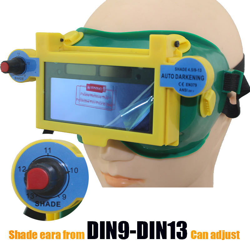 Solar auto darke shading DIN9-DIN13 welder eyes mask helmet eyes goggle/welder glasses for ARC TIG MMA MIG welding machine Solar auto darke shading DIN9-DIN13 welder eyes mask helmet eyes goggle/welder glasses for ARC TIG MMA MIG welding machine