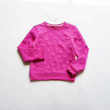 2016 Spring Girls 3D Love Heart Stars Long Sleeve Pullover Hoodies Round Neck Sweater Kids Sweatshirts 2-13T Children’s Clothing