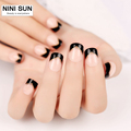 24pcs set Short False Nail For Daily Use Classical French Nail Art Tips Fake Nails With