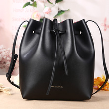 2015 New Leather Mansur Gavriel Bucket Bag Shoulder Handbags European and American Leather Drawstring Bag Size S L Fast Shipping