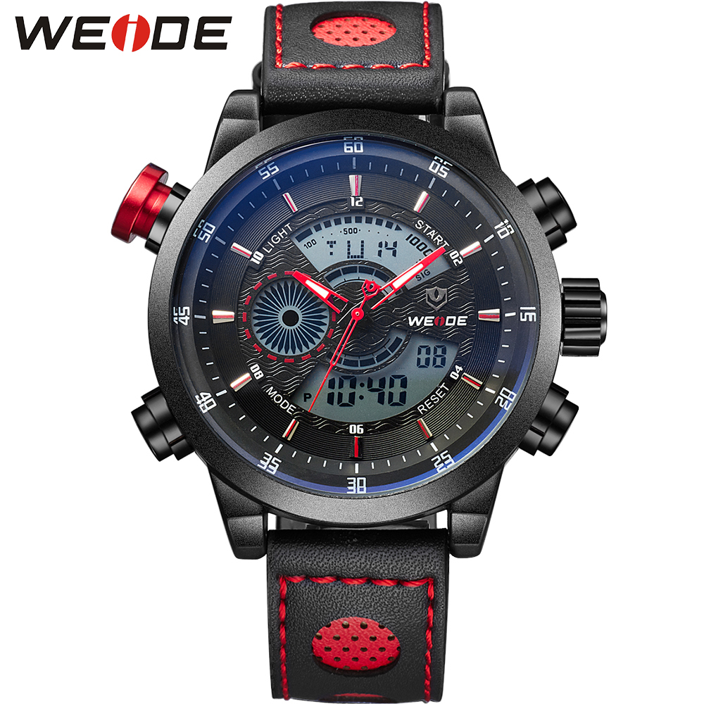 WEIDE Genuine Leather Watches Men Quartz Digital Fashion Military Casual Sports Watch Luxury Brand Relogio Outdoor Wristwatches WEIDE Genuine Leather Watches Men Quartz Digital Fashion Military Casual Sports Watch Luxury Brand Relogio Outdoor Wristwatches