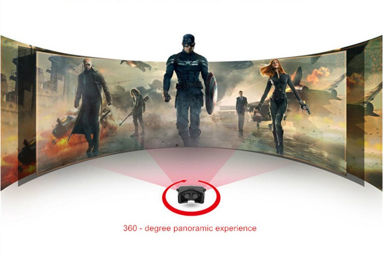 Real 3D Glasses Cardboard!Adjustsble 3D VR Box Virtual Reality Movie Game Glasses  For 4.0-6.0 inch Phone + Bluetooth Remote Control (3)